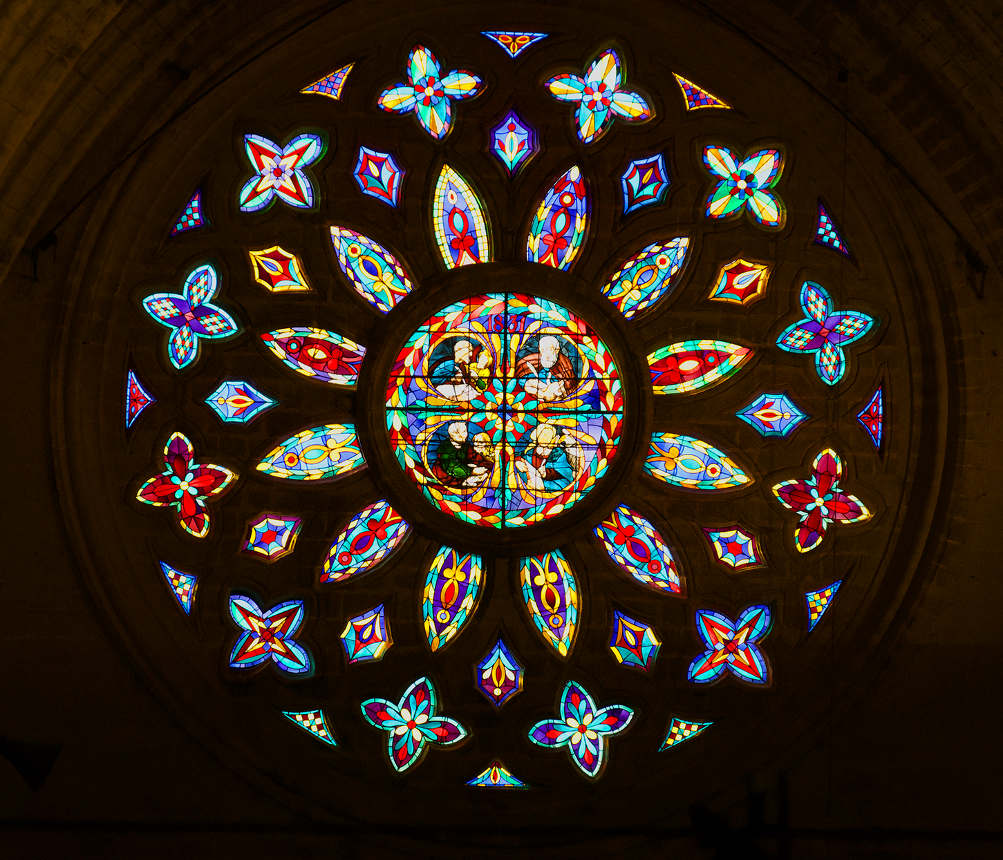 The Beautiful Rose Window at Cathedral of Seville